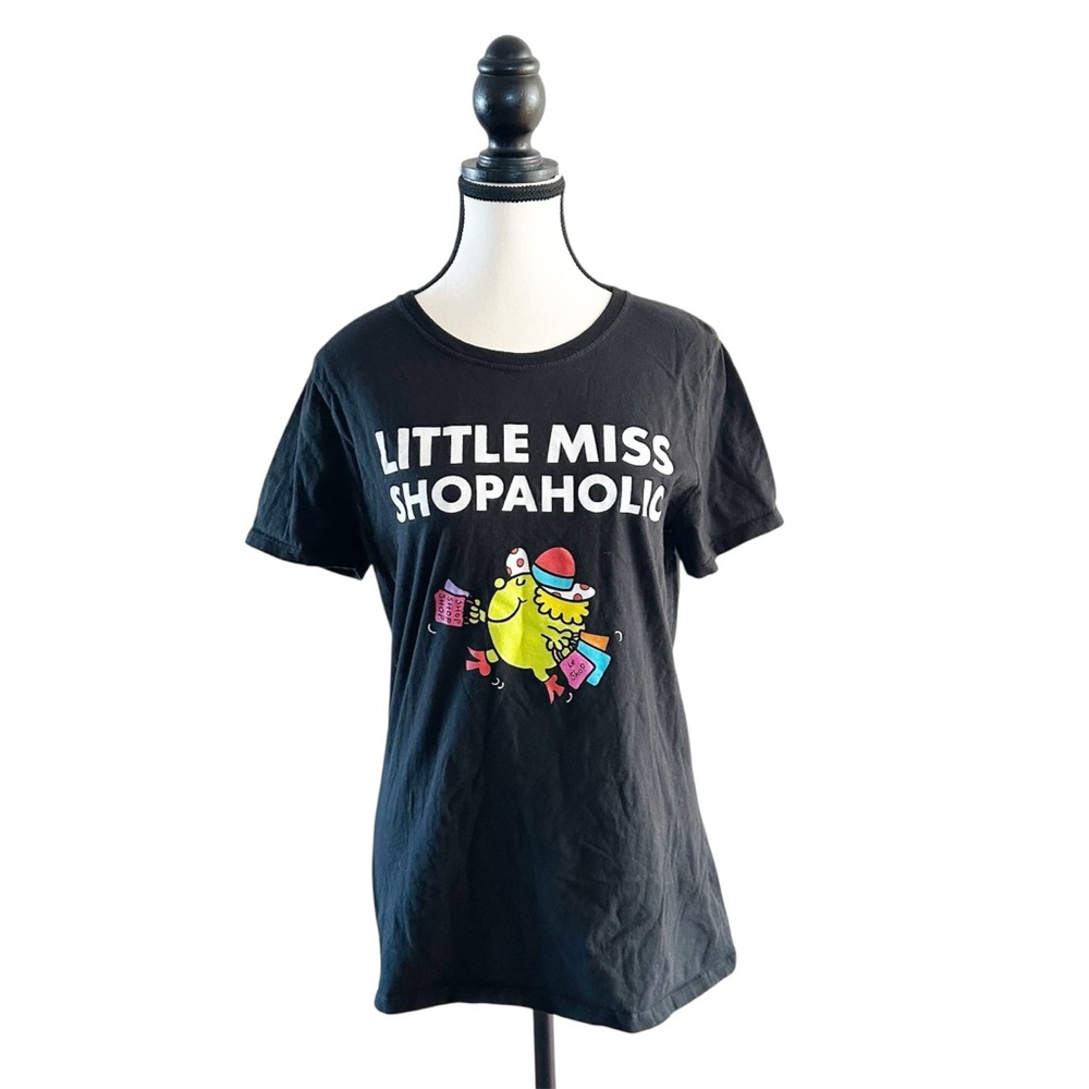 Little Miss Shopaholic Black Cotton T-Shirt Size Large